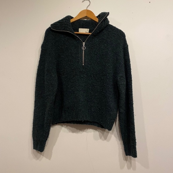 Aritzia Wilfred Free Gwyneth 1/4 Zip Collared Pullover Sweater Size Medium - Picture 1 of 5